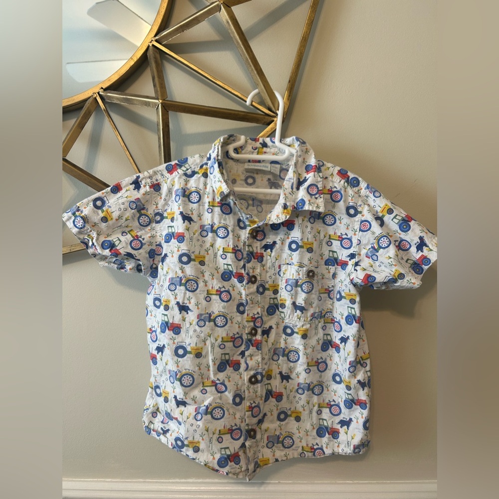 Farm Print Button Down